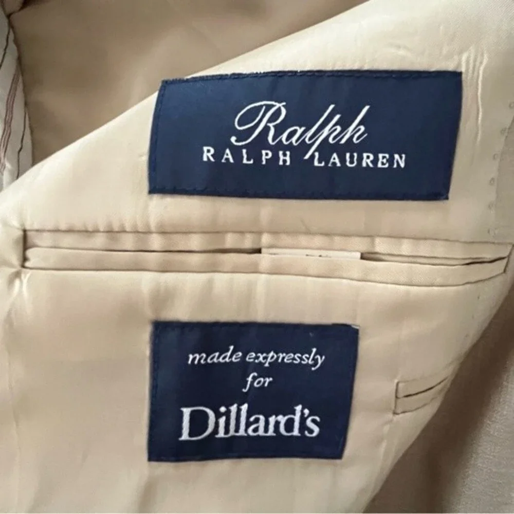 RALPH LAUREN SILK WOOL BLEND TAN BLAZER MENS SIZE XL